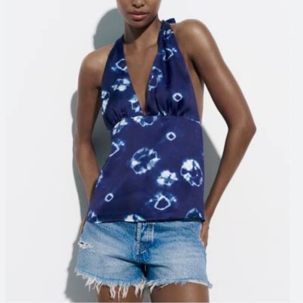 Zara Tie Dye Satin Top